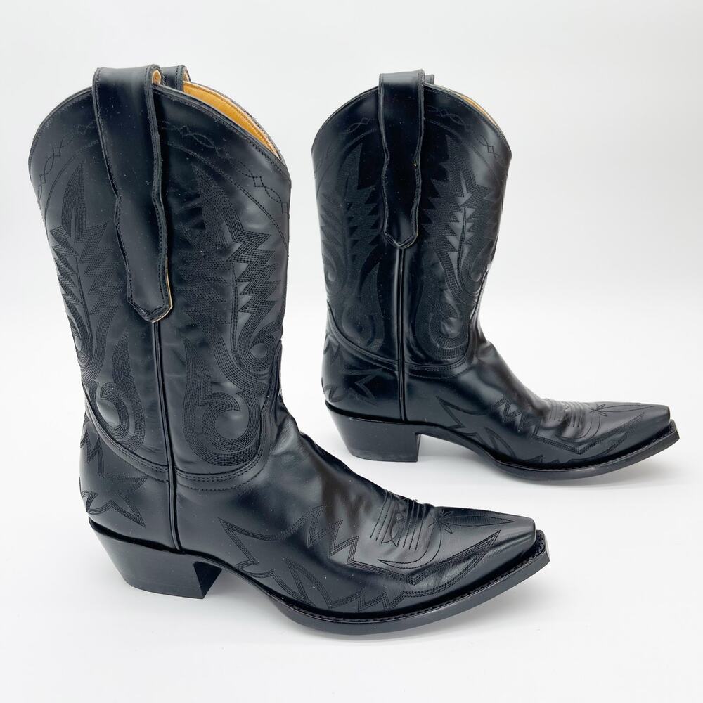 Old Gringo Women's 8 Nevada Black Leather Embroidered Western Cowgirl Boots - Picture 2 of 11